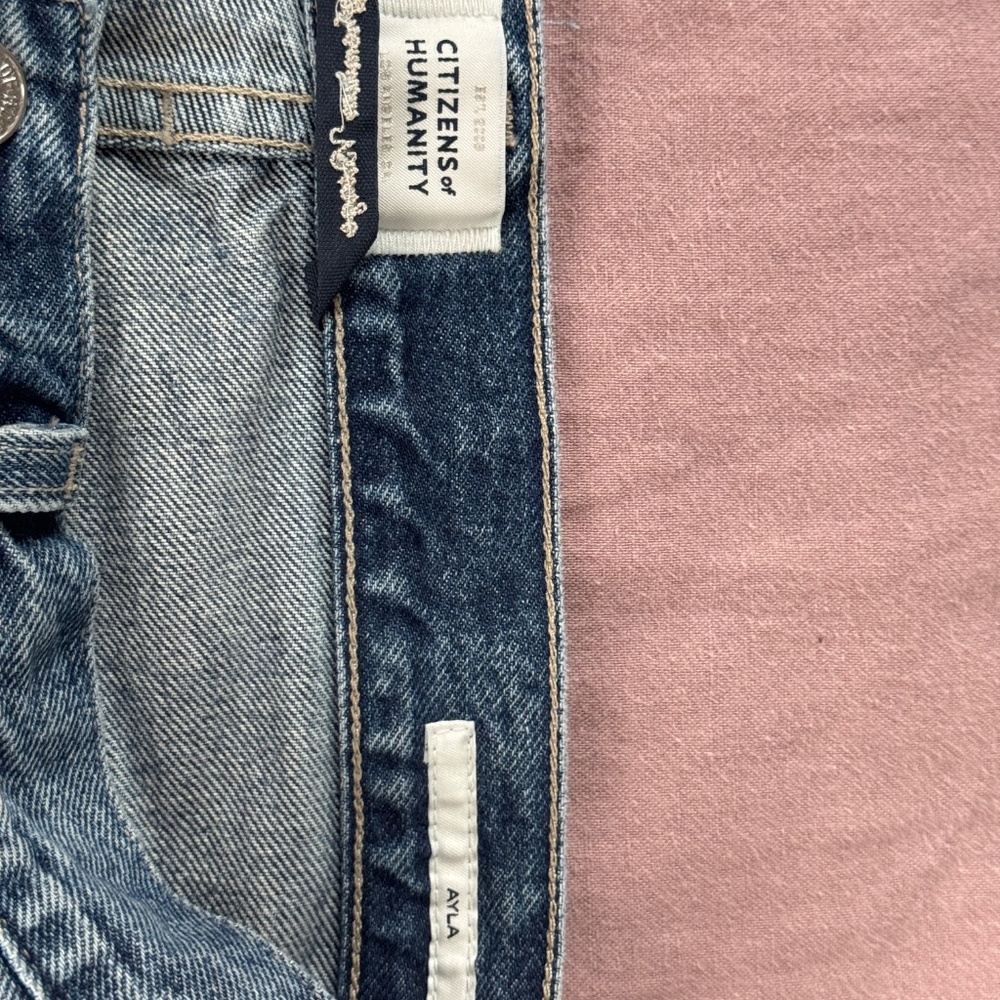 Citizens Of Humanity Wide Leg Blue Denim Jeans - Picture 9 of 13